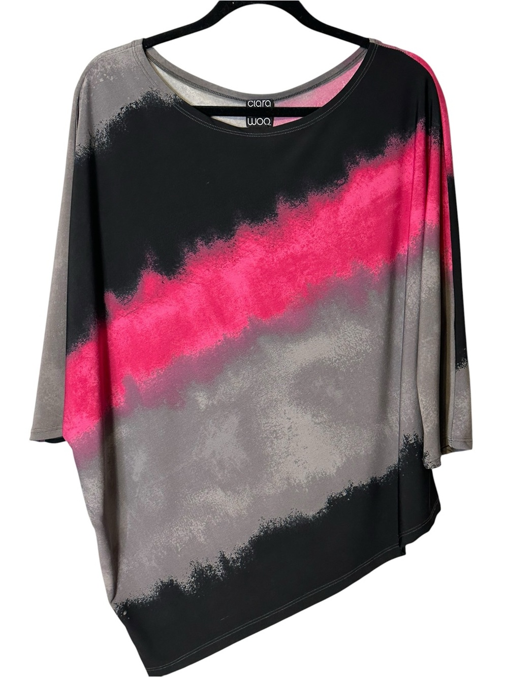 Ciara Sun Woo Abstract Dolman Top Blouse Artsy L Asymmetrical Dopamine Eclectic